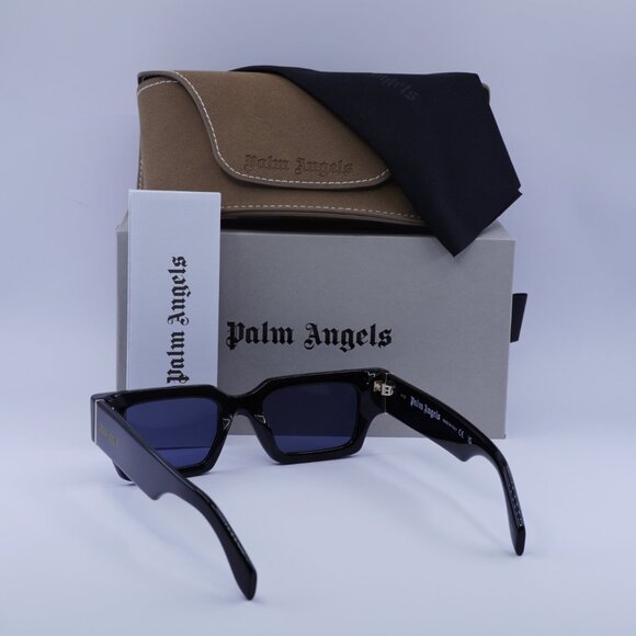 Palm Angels PERI086 HYDE 1045 Rectangle Sunglasses - Black/Blue - Picture 6 of 10